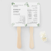 Éventail Faire-part de programme de mariage simplement verd (Devant et derrière)
