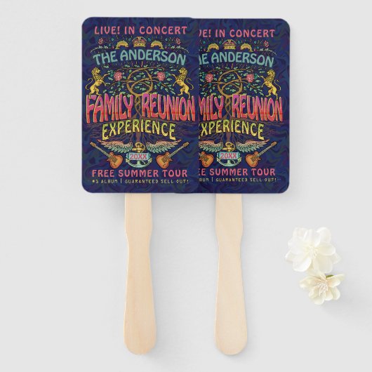 Éventail Family Reunion Band Retro les années 70 Concert No (Devant et derrière)