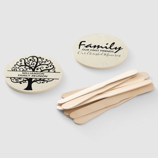 Éventail Family Tree Reunion Black Modern Drawing (Non-assemblé)