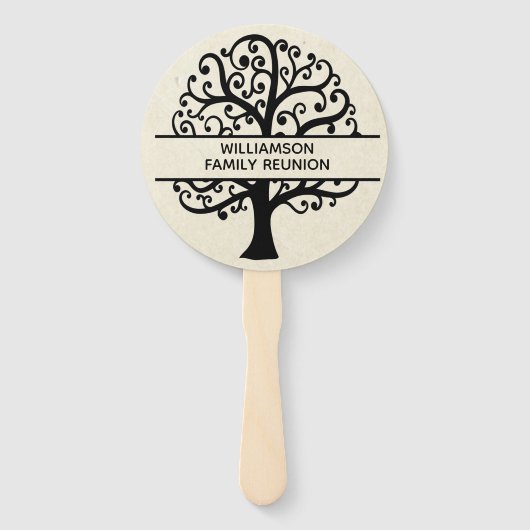 Éventail Family Tree Reunion Black Modern Drawing (Devant)