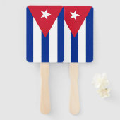 Éventail Fan à main avec drapeau de Cuba (Devant et derrière)