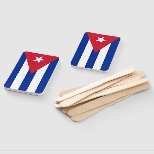 Éventail Fan à main avec drapeau de Cuba (Non-assemblé)