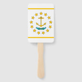 Éventail Fan à main avec drapeau de Rhode Island, USA (Dos)