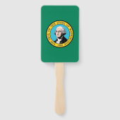 Éventail Fan à main avec drapeau de Washington State, USA (Dos)