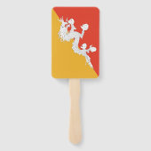 Éventail Fan à main avec drapeau du Bhoutan (Dos)