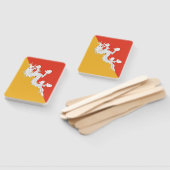 Éventail Fan à main avec drapeau du Bhoutan (Non-assemblé)