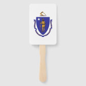 Éventail Fan à main avec drapeau du Massachusetts, USA (Dos)