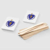 Éventail Fan à main avec drapeau du Massachusetts, USA (Non-assemblé)