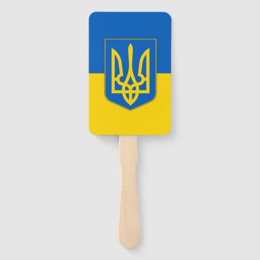 Éventail Fan à main avec drapeau d'Ukraine (Dos)