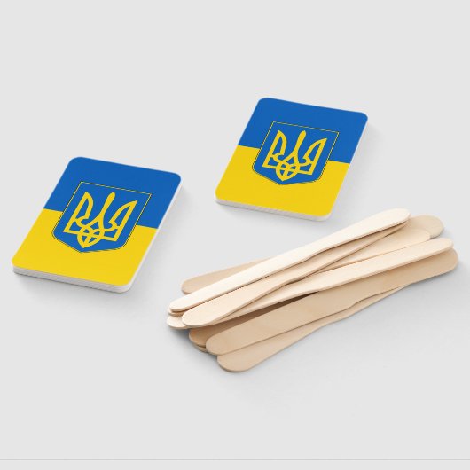 Éventail Fan à main avec drapeau d'Ukraine (Non-assemblé)