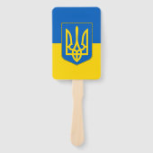 Éventail Fan à main avec drapeau d'Ukraine (Devant)