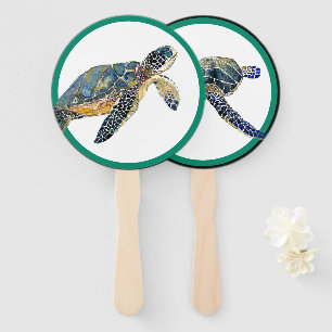 Éventail Fan amphibie de main de faune de faune de tortue
