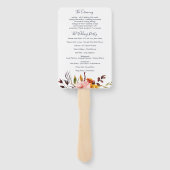 Éventail fan du programme de mariage BOHO Floral (Dos)