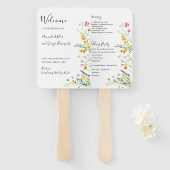 Éventail fan du programme de mariage fleur sauvage (Devant et derrière)