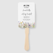 Éventail fan du programme de mariage Fleur sauvage coloré (Devant)
