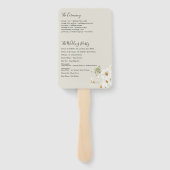 Éventail fan du programme de mariage Fleur sauvage Daisy (Dos)
