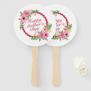 Éventail Fan florale heureuse élégante de main de cadre d