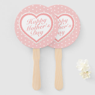 Éventail Fan heureux élégant de main de coeurs de rose du