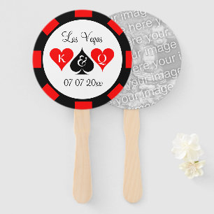 Éventail Fan main de puce de poker personnalisé pour mariag