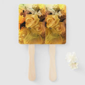 Éventail "Fans à main en fleurs jaunes (Devant et derrière)