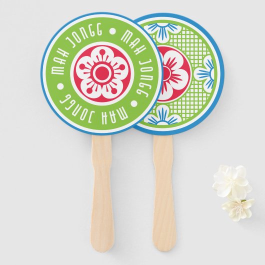 Éventail Fans de logo Mah Jongg (Devant et derrière)