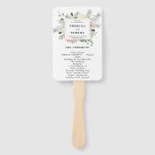 Éventail fans du programme de mariage floral botanique (Devant)