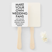 Éventail FANS MARIAGE RECTANGLE ECRU personnalisé 10 (Devant et derrière)