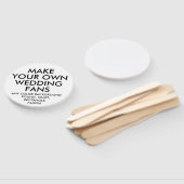 Éventail FANS MARIAGES BLANCS RONDS personnalisés (10) (Non-assemblé)