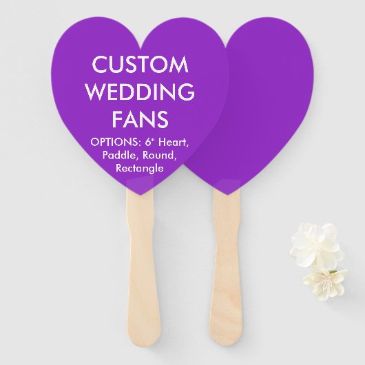 ÉVENTAIL FANS MARIAGES PURPLE PERSONNALISÉS (Devant et derrière)
