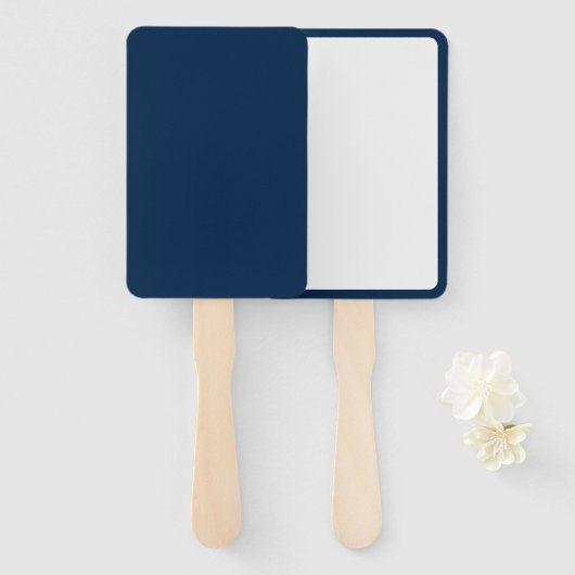 Éventail Fans rectangle bleu Oxford personnalisés (Devant et derrière)