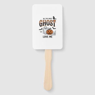 Éventail Fantôme d'Halloween Tous les fantômes m'aiment drô