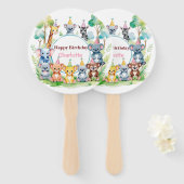 Éventail Far One mignonne Jungle Animal anniversaire enfant (Devant et derrière)