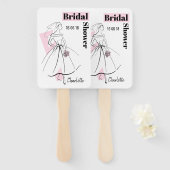 Éventail Fashion Bride Fête des mariées rose pagaie (Devant et derrière)