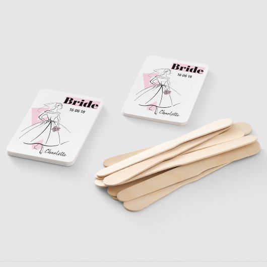 Éventail Fashion Bride Pink Bride fan paddle (Non-assemblé)