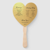 Éventail Faux Gold Foil Coeur programme de mariage Script n (Dos)