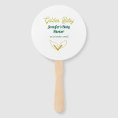 Éventail Faux or feuillu forêt verte enchanté bébé douche (Dos)