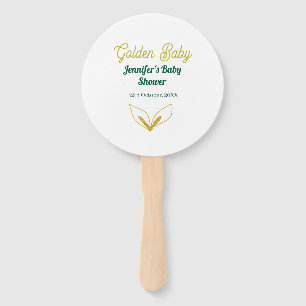 Éventail Faux or feuillu forêt verte enchanté bébé douche