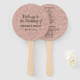 Éventail Faux Rose Gold Parties scintillant Mariage Bienven