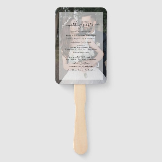 Éventail Faux Vellum Photo Moderne Élégant programme de mar (Dos)