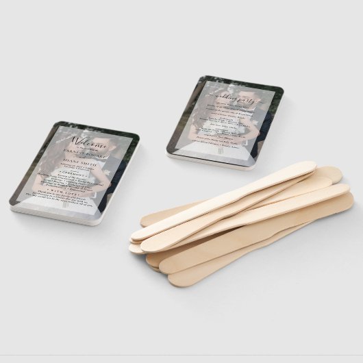 Éventail Faux Vellum Photo Moderne Élégant programme de mar (Non-assemblé)