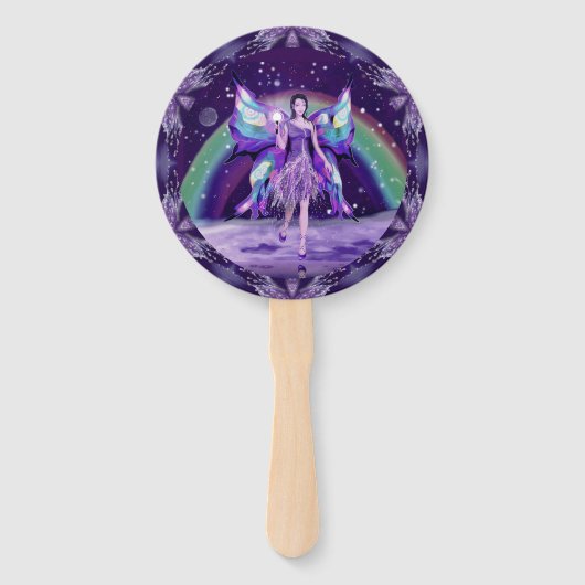 Éventail Fée de pluie violette (Devant)