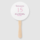 Éventail Fée rose 15e anniversaire simple moder quinceanera (Dos)