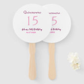 Éventail Fée rose 15e anniversaire simple moder quinceanera (Devant et derrière)