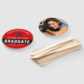 Éventail Félicitations à la Graduation Rouge et Noir Photo (Non-assemblé)