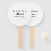 Éventail Félicitations ajouter un message de nom simple dip (Devant et derrière)