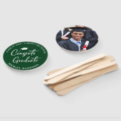 Éventail Félicitations aux diplômés Photo Green (Non-assemblé)