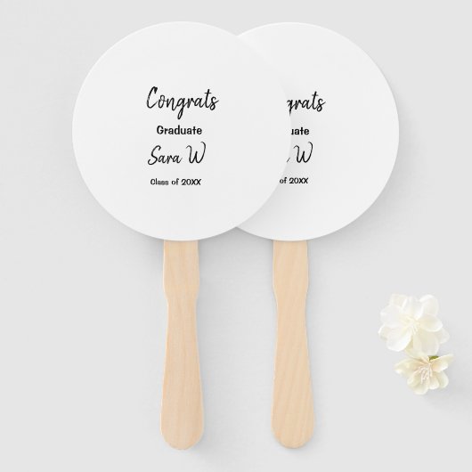 Éventail Félicitations classe d'ajouter le nom d'année scol (Devant et derrière)