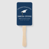 Éventail Félicitations Diplômé Marine Moderne (Dos)