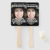 Éventail Félicitations diplômés | Diplôme photo (Devant et derrière)