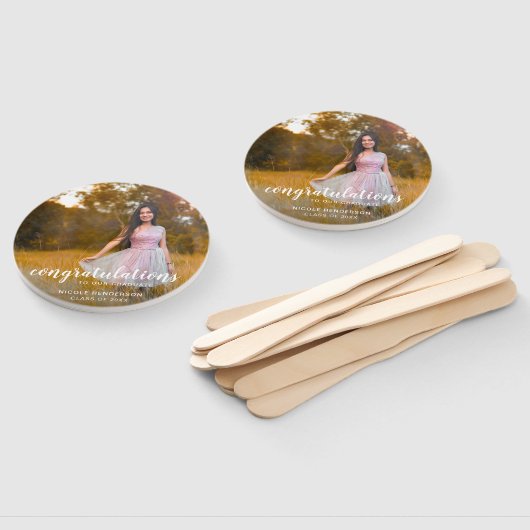 Éventail Félicitations Élégantes Grad Photo Grad (Non-assemblé)